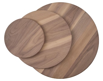 Solid American Black Walnut Wood Round, Unfinished DIY Craft Panel (12-24 Inch)
