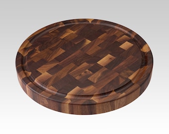 Round Walnut End Grain cutting board