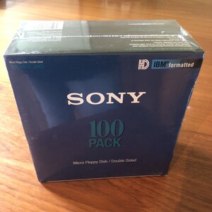 100 sealed Sony floppy disk diskettes 3.5"  IBM formatted 1.44MB  MFD-2HD 2HD double sided high density lot of 100 diskettes 100-Pack new