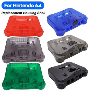 7 Colors Replacement Plastic Housing Shell Translucent Case Compatible For Nintendo N64 Retro Video Game Console Transparent Box