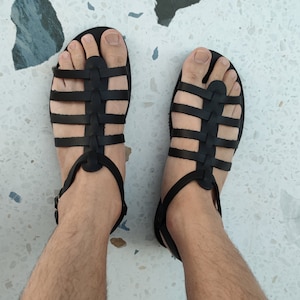 Greek Leather Sandals, Men Sandals, Black Sandals Men, Summer Sandals Men, Handmade Sandals, 100% Genuine leather sandals, Gladiator sandals