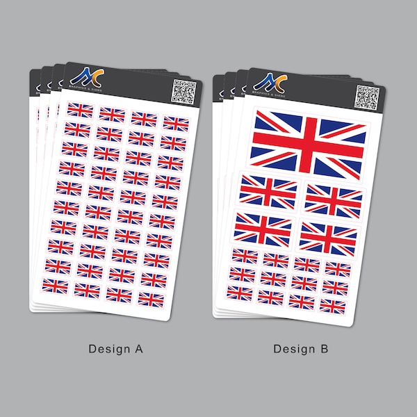 UK Union Jack Great Britain United Kingdom Flag Sticker Sheet