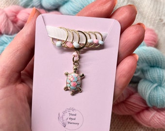 Turtle Stitch Marker Set: Gold Plated Knitting Crochet Notions