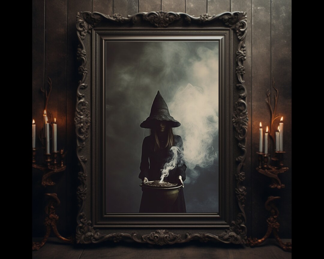 Vintage Witch Cauldron Art Print, Halloween Decor (digital Download) - Etsy