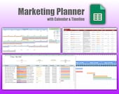 Marketing Planner Google Sheets Template with Calendar & Timeline