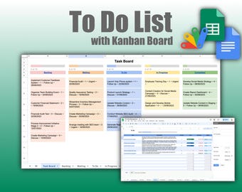 Google Sheets Kanban Board To-Do List: Automatic Task Tracker Template