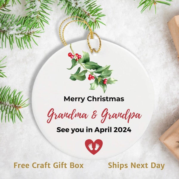 Promoted to Grandparent's Personalized Ornament, pregnancy announcement grandparents, grandparent pregnancy announcement