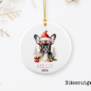 Unique Personalized French Bulldog Ornament, French Bulldog Ceramic Ornament, French Bulldog Gift, Perfect Gift for Frenchie Lovers