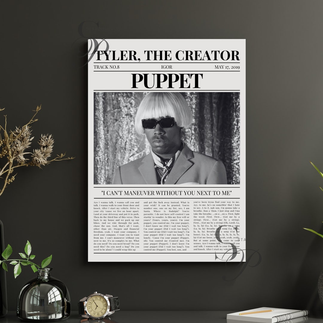 Tyler the Creator Retro Newspaper Print Puppet Lyrics Poster Etsy