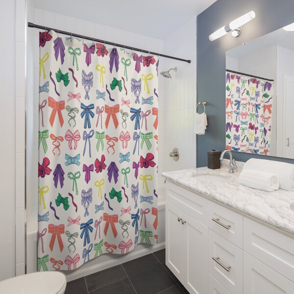 Pink Bow Shower Curtain - Etsy