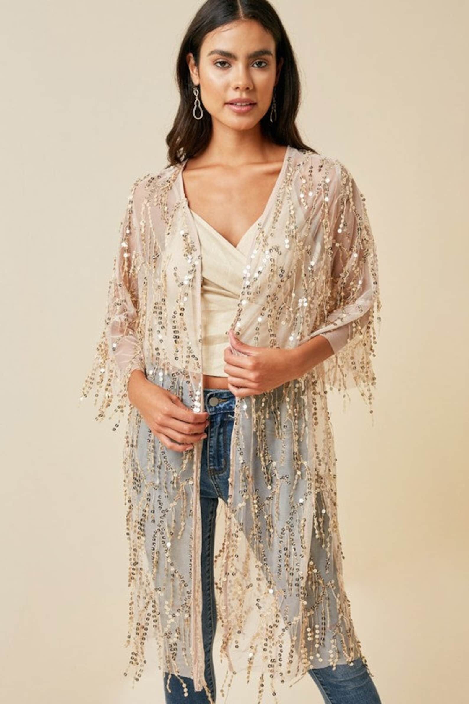 Champagne Afterglow Sequin Duster