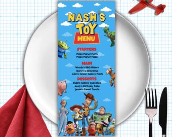 Toy Story Menu Template| Editable Canva Birthday Menu|Toy Story Party Menu|Baby Shower Menu| Printable Menu Sign|Instant Download