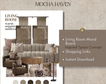Warm Neutral Bedroom Mood Board with Shopping Links | Modern Organic Bedroom Design Guide | Cozy Luxury Decor Inspiration | Digital Download
