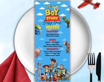 Toy Story Menu Template| Editable Canva Birthday Menu|Toy Story Party Menu|Baby Shower Menu| Printable Menu Sign|Instant Download