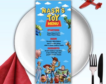 Toy Story Menu | Personalized Birthday Menu | Custom Toy Story Party Menu | Baby Shower Menu | Printable Digital Menu