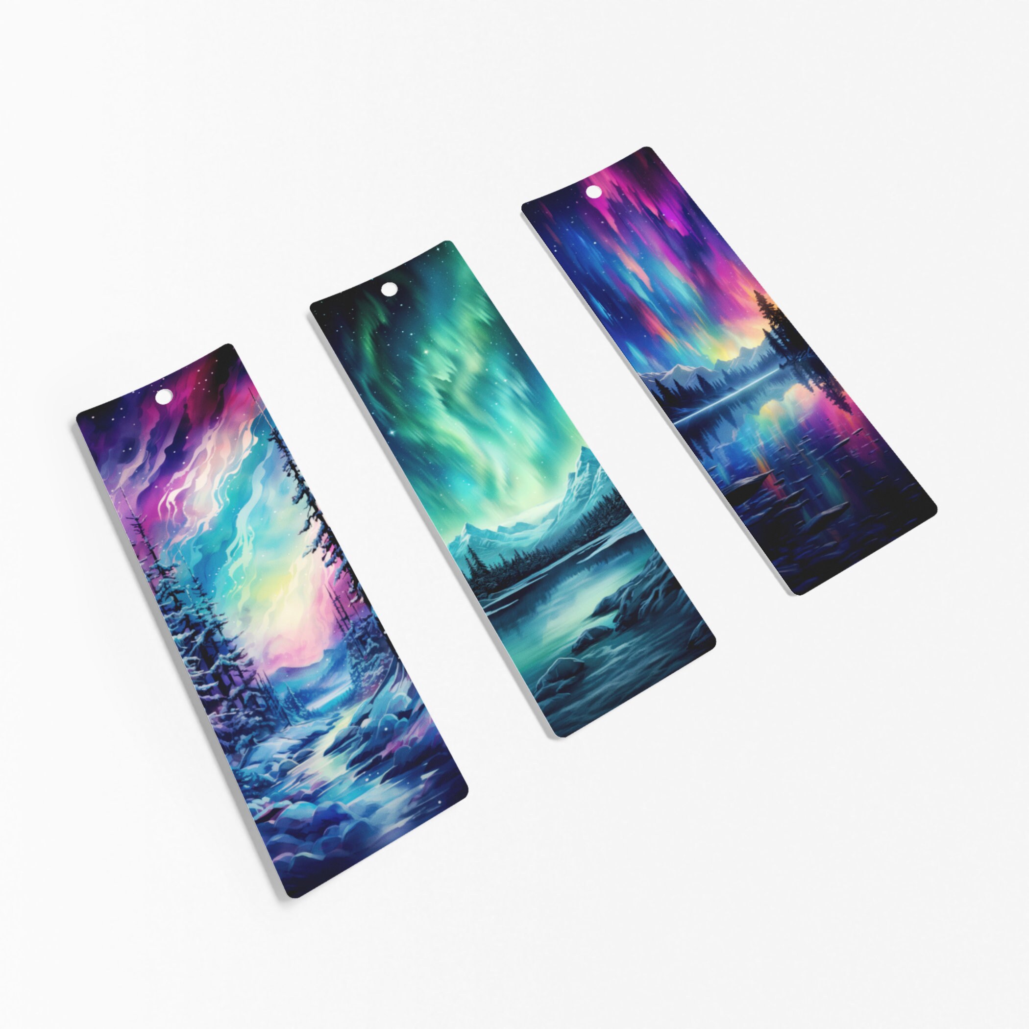 20 Northern Lights Bookmark Designs, Printable Bookmarks, Nature ...