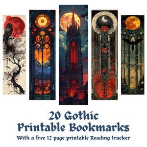 20 Gothic printable bookmarks, bookmark set,  galaxy sublimation, bookmark png, gothic fairytale png, sublimation bookmarks