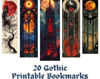 20 Gothic printable bookmarks, bookmark set,  galaxy sublimation, bookmark png, gothic fairytale png, sublimation bookmarks