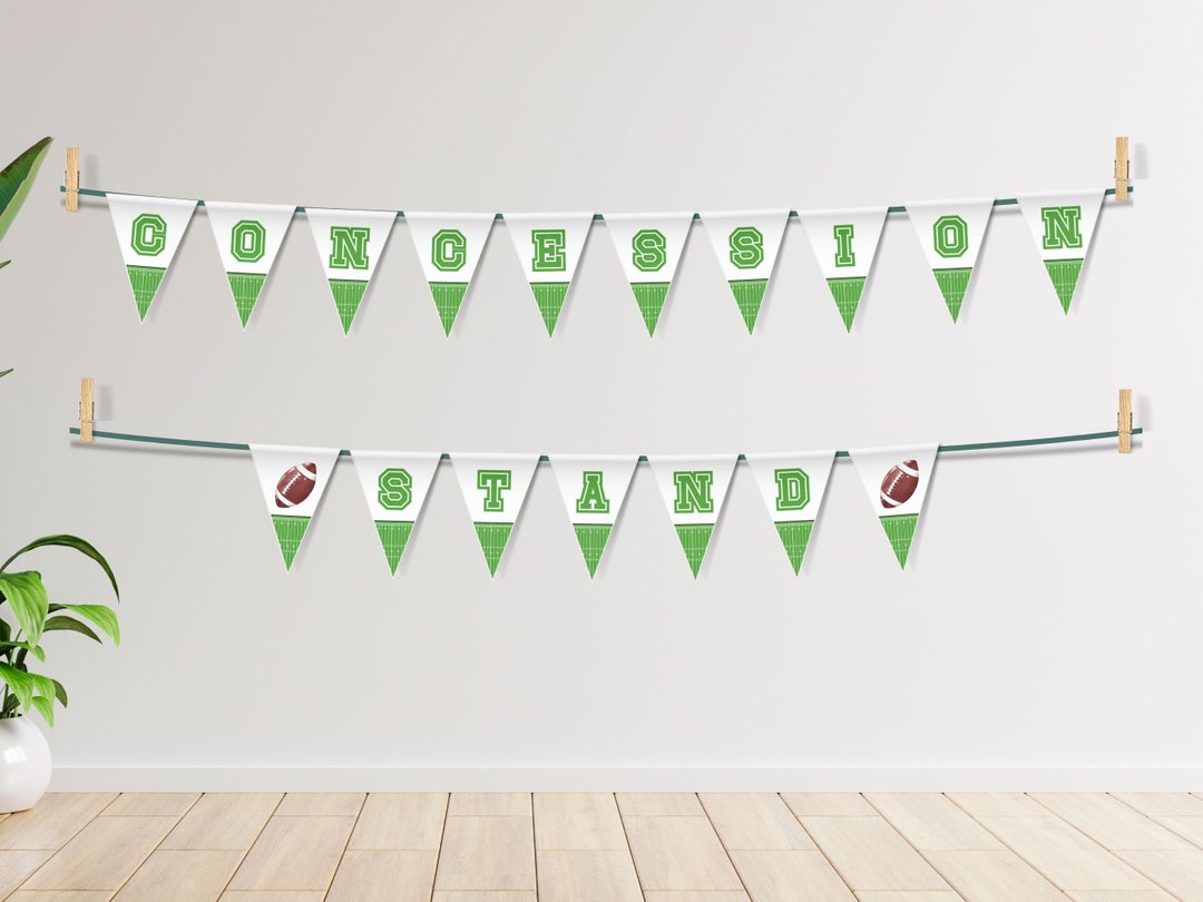 Concession Stand Banner Printable Football Birthday Pennant Etsy