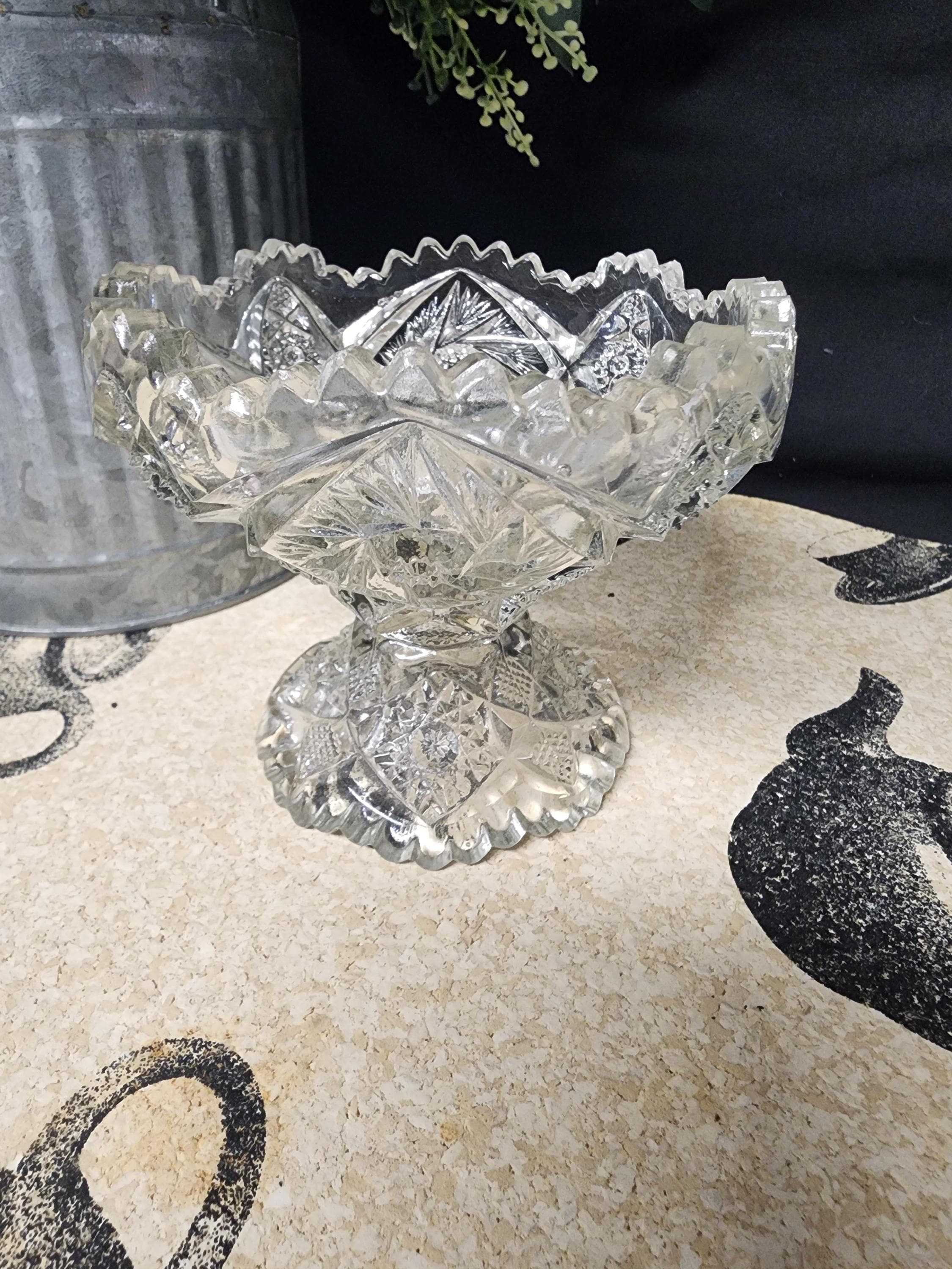 Antique Crystal Bowl - Etsy