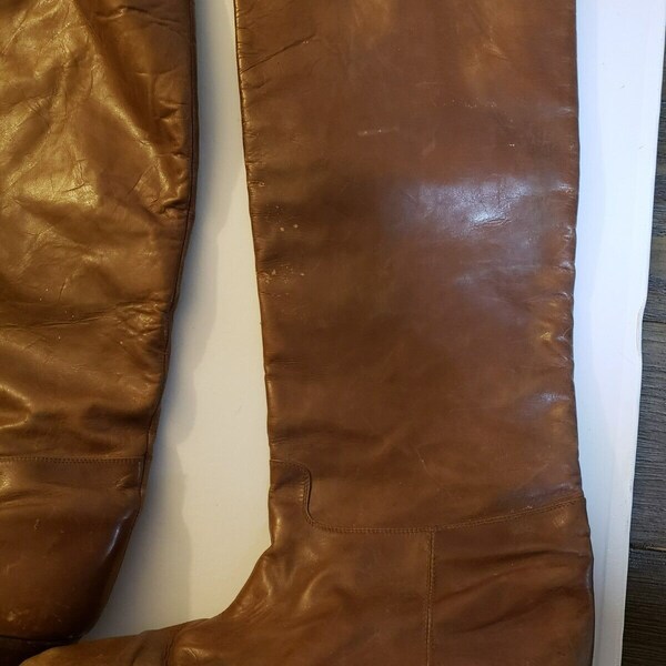 Vero Cuoio 1980S Womens Made In Italy Brown Leather Knee-High Riding Boots