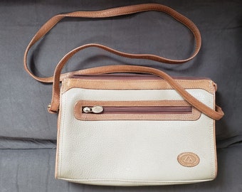 Liz Claiborne Acessories Brown and Cream Shoulder Purse Genuine Leather