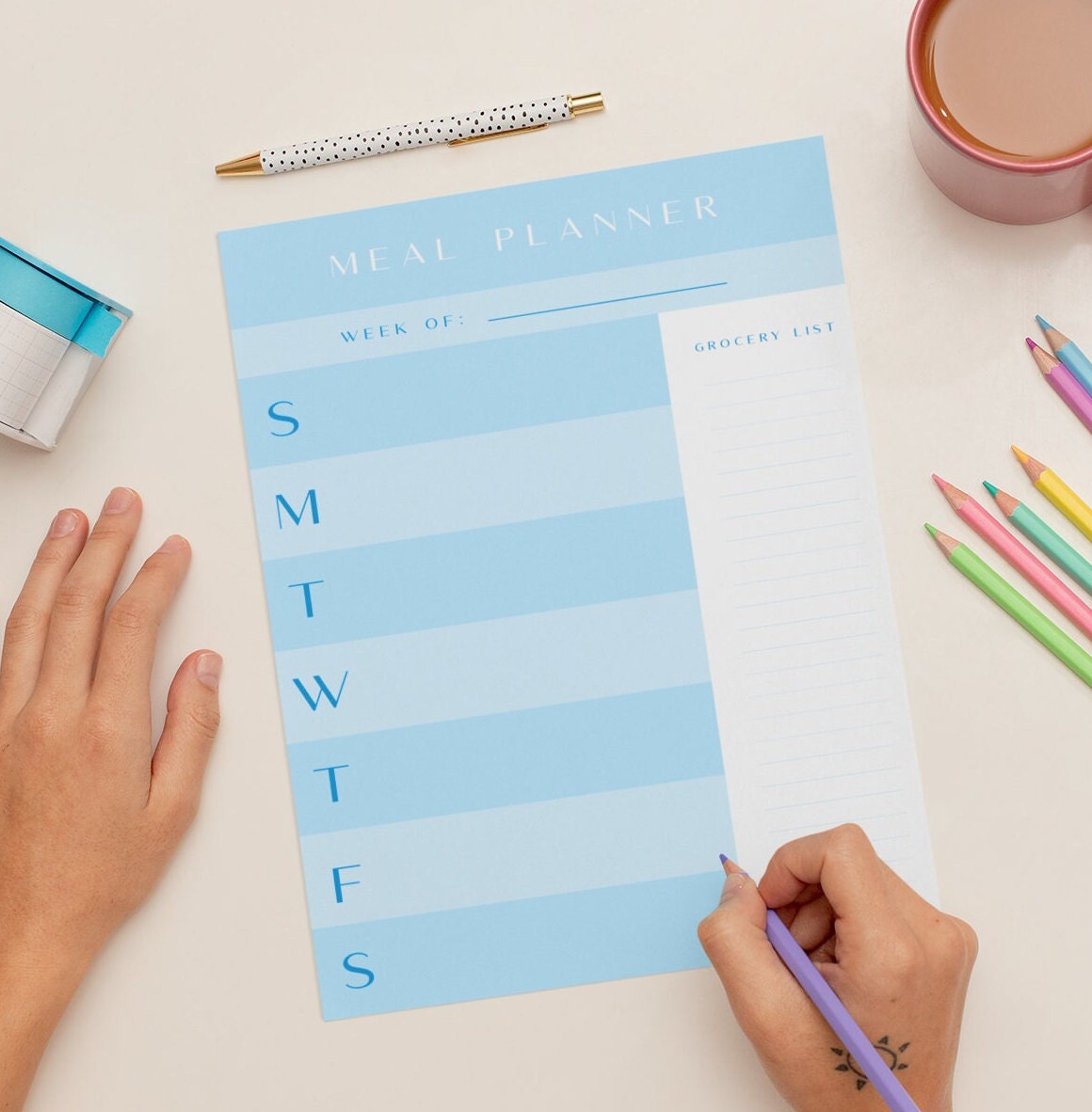 Weekly Meal Planner Printable Template, 7 Day Meal Plan, Food Planner ...