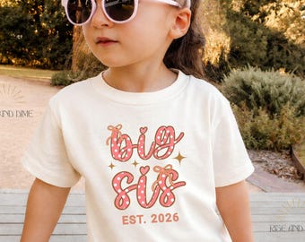 Promoted Big Sister Toddler Tee, Big Sis Little Sis Gift, Sibling Announcement Matching Shirt