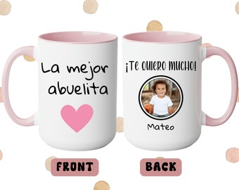 Custom Photo Mug Abuela, Personalized mug for Abuelita, Gift for Grandma, Personalized Coffee Mug, Mothers day gift for Mexican abuela