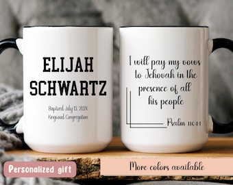 JW Baptism Gift Mug, JW Pioneer gift mug, mug for Jw sister, Jw bible study, Personalized Baptism Day Gift, Jw teens gift, elders school