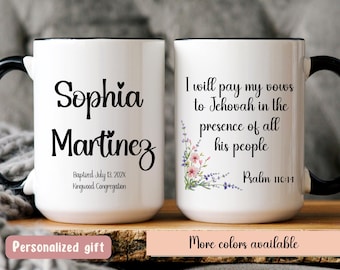JW Baptism Gift Mug, JW Pioneer gift mug, mug for Jw sister, Jw bible study, Personalized Baptism Day Gift, Jw teens gift, JW Keepsake