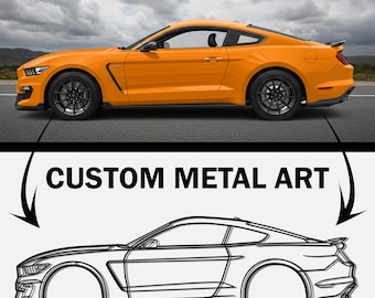 Aangepaste metalen muurkunst auto - gepersonaliseerd autobord, garagedecor