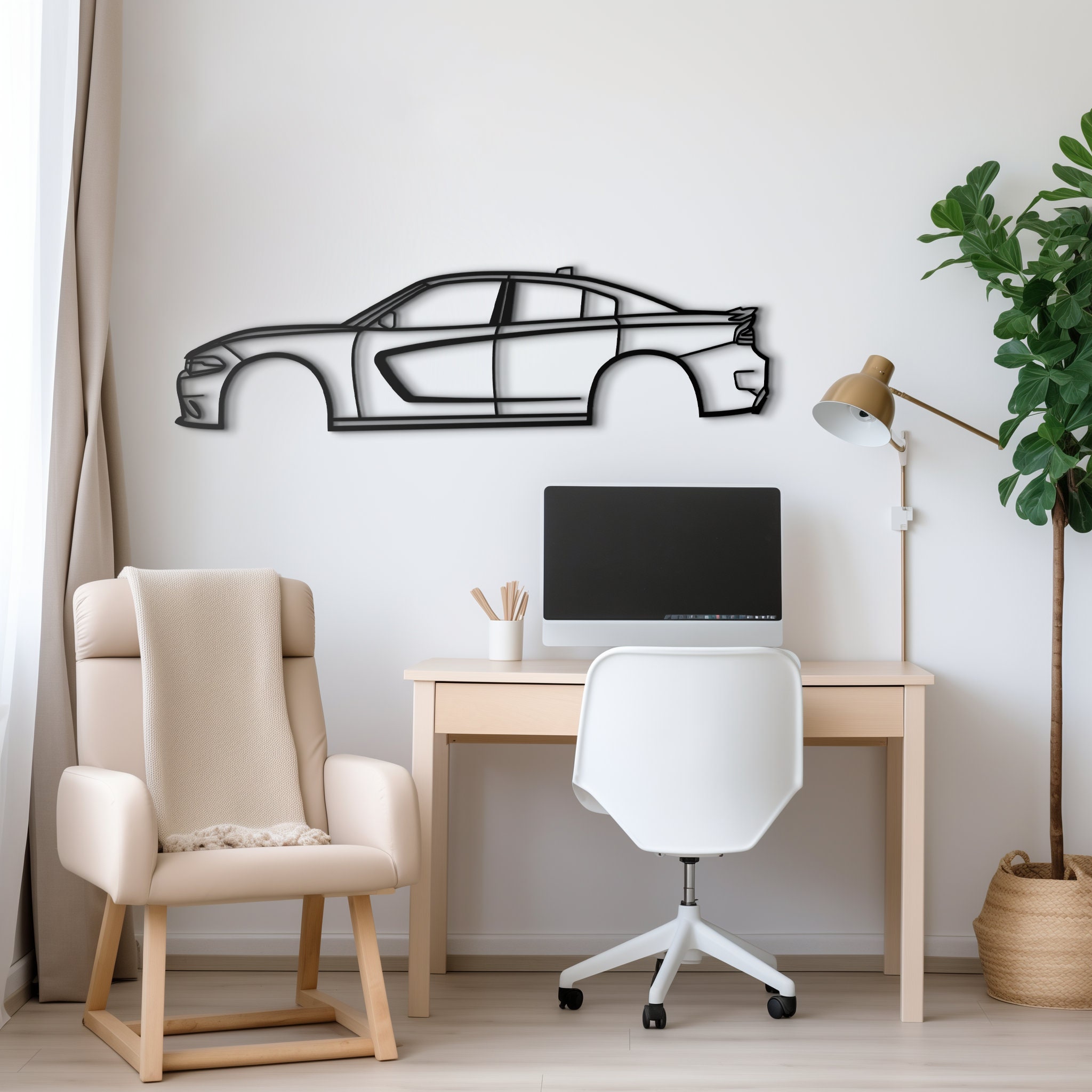 Metal Car Wall Art, Garage Decor, Car Enthusiast Gift, Metal Car Wall