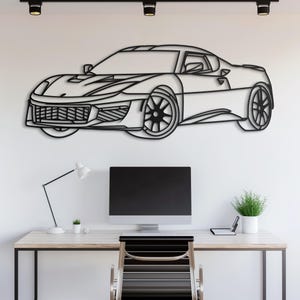 Metal Car Wall Art, Car Guy Gift, Car Sign, Automotive Wall Decor, Racing Car Art, Large Car Decor, Car Gift for Him, Garage Wall Art