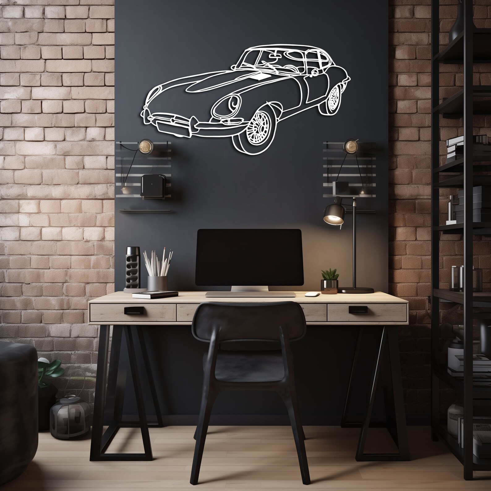 Metal Car Wall Art, Car Garage Decor, Car Enthusiast Gift, Metal Car