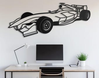Metal Racing Car Wall Art, Car Decor Gift, Metal Car Wall Decor