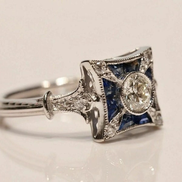 Old European Diamond Ring, Antique Edwardian Ring, Engagement Proposal Ring, Vintage Inspire Women's Ring, Handamde Jewellery