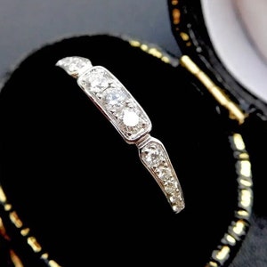 Art Deco diamond wedding ring, Vintage diamond eternity ring, antique. diamond band, moissanite band, engagement ring, stacking band ring