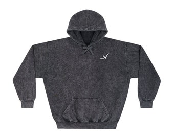 Unisex Mineral Hoodie Black Woman And Men