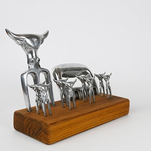 Handmade BBQ Meat Shredder Set: Cast Aluminum Bear Claw & Mini Tridents