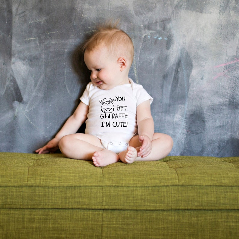 Canis Baby Giraffe Romper - "You Bet Giraffe I'm Cute" Long Sleeve Bodysuit For Infants