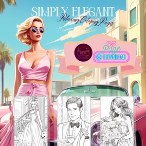 Simply Elegant - Relaxing Coloring Prints | 65 Pages  | Adult Coloring Book | Digital Download | Grown Up Coloring Sheets