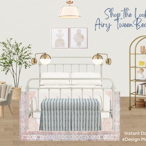 Dormitorio espacioso para adolescentes: tablero de ideas digital / descarga instantánea / ideas para dormitorios infantiles / decoración de habitaciones infantiles / decoración de habitaciones infantiles / diseño electrónico