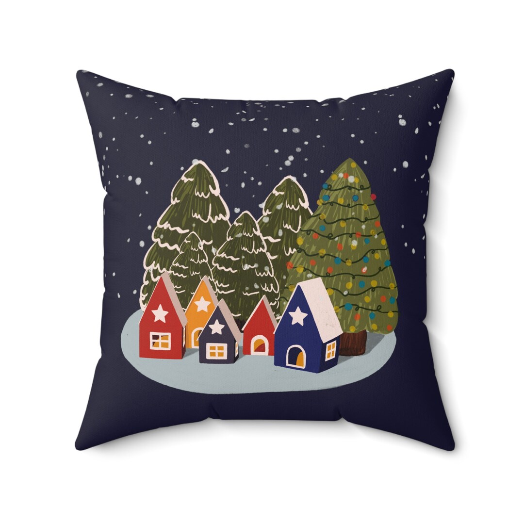 Christmas Village Pillow Whimsical XMAS Festive Comfort - Etsy