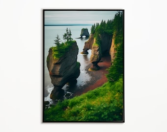New Brunswick Printable Poster | Digital Download | New Brunswick Bay | Beautiful Landscape | Scenic Rock Formation | Cove Art