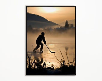 Outdoor Hockey Digital Art | Iconic Canadian Imagery | Phone Screen Background | Printable Wall Art