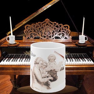 Beethoven Mozart Bach Themed Ceramic Coffee Mug, Classical Music Genius Composers Collaboration Mug, Music Enthusiasts Gift Mug, Piano Mug
