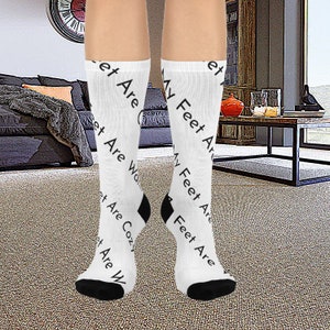 Cushioned Cozy White Affirmation Socks - Ideal Gift for Him or Her - Positive Message for Spouse Girlfriend - Fun Stylish and Supportive