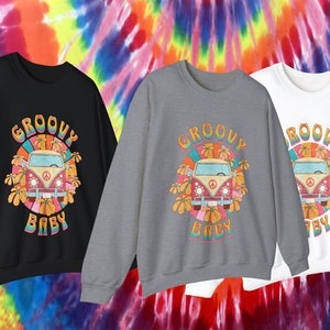 Psychedelic Groovy Baby Flower Power Retro Bluza, Hippie 60s Peace Love Bluza, Kontrkultura Sześćdziesiątych Ubrania, Protest Boho Koszula