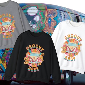 Bluza z kapturem z lat sześćdziesiątych w stylu vintage Flower Power, Groovy Baby Retro Cool Psychodeliczna koszulka, Ubrania z napisem Hippie z lat 60., Koszulka Peace Love War